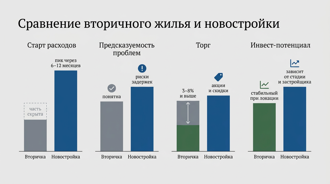 Сравнение вторичного жилья и новостройки